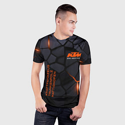 Футболка спортивная мужская KTM - плиты с эффектом свечения, цвет: 3D-принт — фото 2