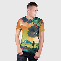 Футболка спортивная мужская На природе абстракция, цвет: 3D-принт — фото 2
