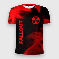 Мужская спорт-футболка Fallout - red gradient вертикально