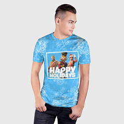 Футболка спортивная мужская Happy Holidays - Fortnite Ginger Gunner и Щелкунчи, цвет: 3D-принт — фото 2