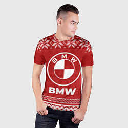 Футболка спортивная мужская Новогодний BMW, цвет: 3D-принт — фото 2