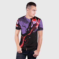 Футболка спортивная мужская Красный разлом в камне, цвет: 3D-принт — фото 2