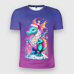 Мужская спорт-футболка Новогодний дракончик - нейроарт