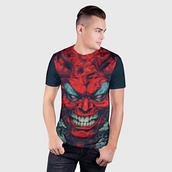 Футболка спортивная мужская Red demon Oni, цвет: 3D-принт — фото 2