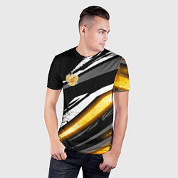 Футболка спортивная мужская Герб России - Жёлтое свечение, цвет: 3D-принт — фото 2