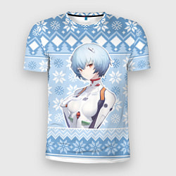 Футболка спортивная мужская Rei christmas sweater Evangelion, цвет: 3D-принт