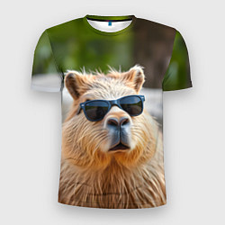 Мужская спорт-футболка Модная капибара в темных очках
