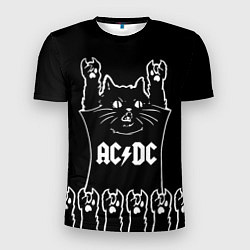 Футболка спортивная мужская AC DC: cat rock, цвет: 3D-принт