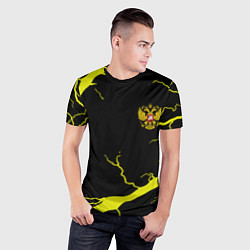 Футболка спортивная мужская Россия шторм герб, цвет: 3D-принт — фото 2
