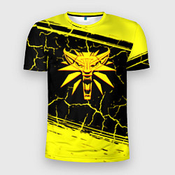Мужская спорт-футболка Ведьмак трещины текстура