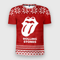 Футболка спортивная мужская Новогодний Rolling Stones, цвет: 3D-принт