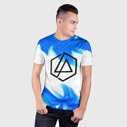 Футболка спортивная мужская Linkin park blue flame, цвет: 3D-принт — фото 2