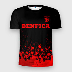 Мужская спорт-футболка Benfica - red gradient посередине