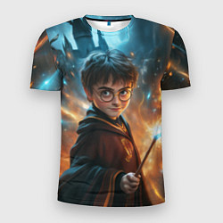Футболка спортивная мужская Гарри Поттер с волшебной палочкой, цвет: 3D-принт