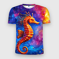 Мужская спорт-футболка Морской конек в космосе