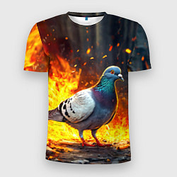 Мужская спорт-футболка Голубь в огне