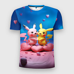Футболка спортивная мужская Влюбленные Пикачу, цвет: 3D-принт