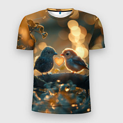 Мужская спорт-футболка Влюбленные птички