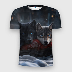 Футболка спортивная мужская Love wolfs, цвет: 3D-принт