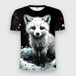 Мужская спорт-футболка Песец на черном