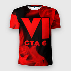 Мужская спорт-футболка GTA 6 - red gradient