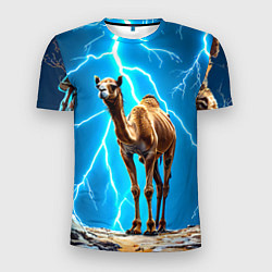 Мужская спорт-футболка Верблюд и удар молнии