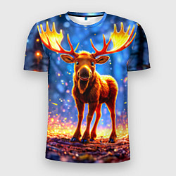 Мужская спорт-футболка Лосенок в лесу