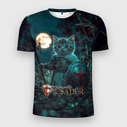 Футболка спортивная мужская Stronghold Crusader котенок рыцарь, цвет: 3D-принт