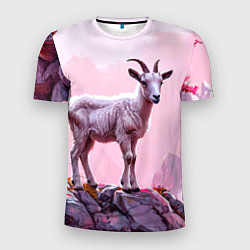 Мужская спорт-футболка Козлик в розовом свете