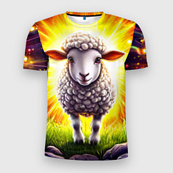 Мужская спорт-футболка Овечка в ярких лучах