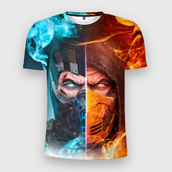 Футболка спортивная мужская Mortal Kombat - Саб-зиро и Скорпион, цвет: 3D-принт