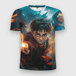 Футболка спортивная мужская Гарри Поттер - магия, цвет: 3D-принт