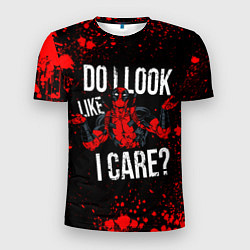 Футболка спортивная мужская Дэдпул - красные брызги, цвет: 3D-принт