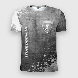 Мужская спорт-футболка Lamborghini - grey gradient вертикально