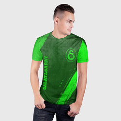 Футболка спортивная мужская Galatasaray - green gradient вертикально, цвет: 3D-принт — фото 2