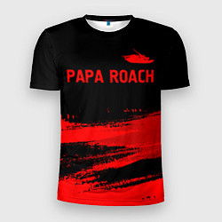 Футболка спортивная мужская Papa Roach - red gradient посередине, цвет: 3D-принт
