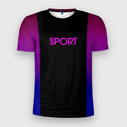 Мужская спорт-футболка Sport сине-розовый текстура