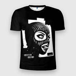 Мужская спорт-футболка Безумная девушка с языком