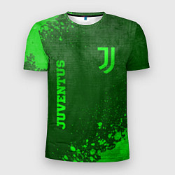 Мужская спорт-футболка Juventus - green gradient вертикально