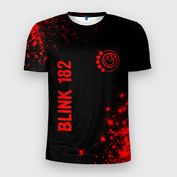 Мужская спорт-футболка Blink 182 - red gradient вертикально