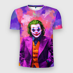 Футболка спортивная мужская Джокер и фиолетовые краски, цвет: 3D-принт