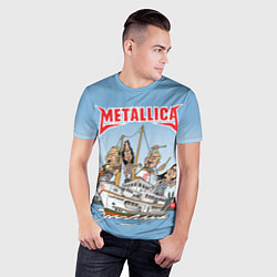 Футболка спортивная мужская Metallica - on the ship, цвет: 3D-принт — фото 2