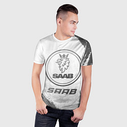 Футболка спортивная мужская Saab - white gradient, цвет: 3D-принт — фото 2