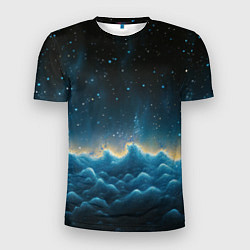 Футболка спортивная мужская Облака и черное небо текстура, цвет: 3D-принт
