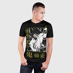 Футболка спортивная мужская Кокушибо Тсугикуни - демон, цвет: 3D-принт — фото 2