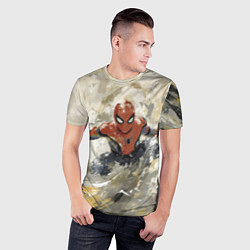 Футболка спортивная мужская Человек - паук маслом, цвет: 3D-принт — фото 2