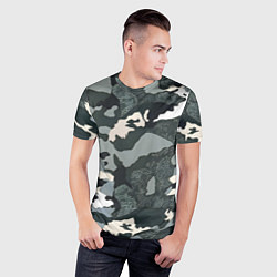 Футболка спортивная мужская Темно зеленый камуфляж, цвет: 3D-принт — фото 2