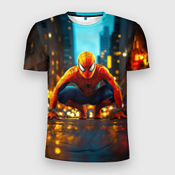 Футболка спортивная мужская Человек паук на старте, цвет: 3D-принт