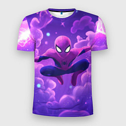 Футболка спортивная мужская Человек-паук на фоне облаков, цвет: 3D-принт