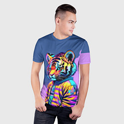 Футболка спортивная мужская Cool tiger cub - pop art, цвет: 3D-принт — фото 2
